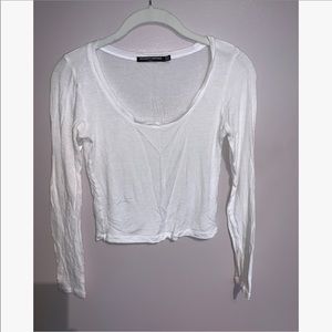White long sleeve crop top